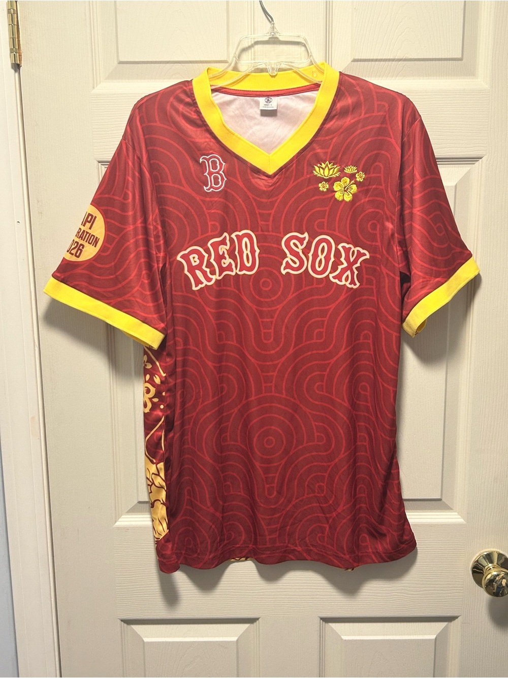Boston Red Sox AAPI Celebration 2026 Jersey Red Yellow Year of the Horse Mens L